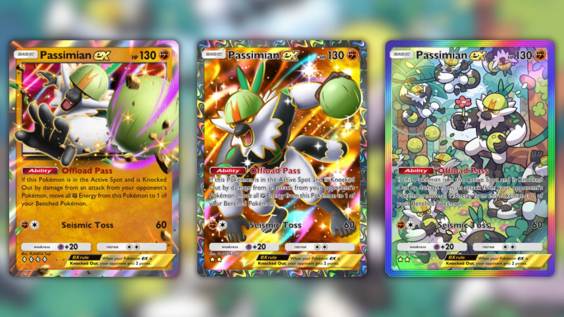 All Passimian ex variants in the game (Image via The Pokemon Company)